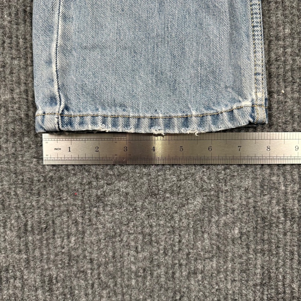 Levi's 505 Mens Regular Fit Straight Leg Jeans Light Wash Blue 34x30 Distressed - Picture 8 of 8